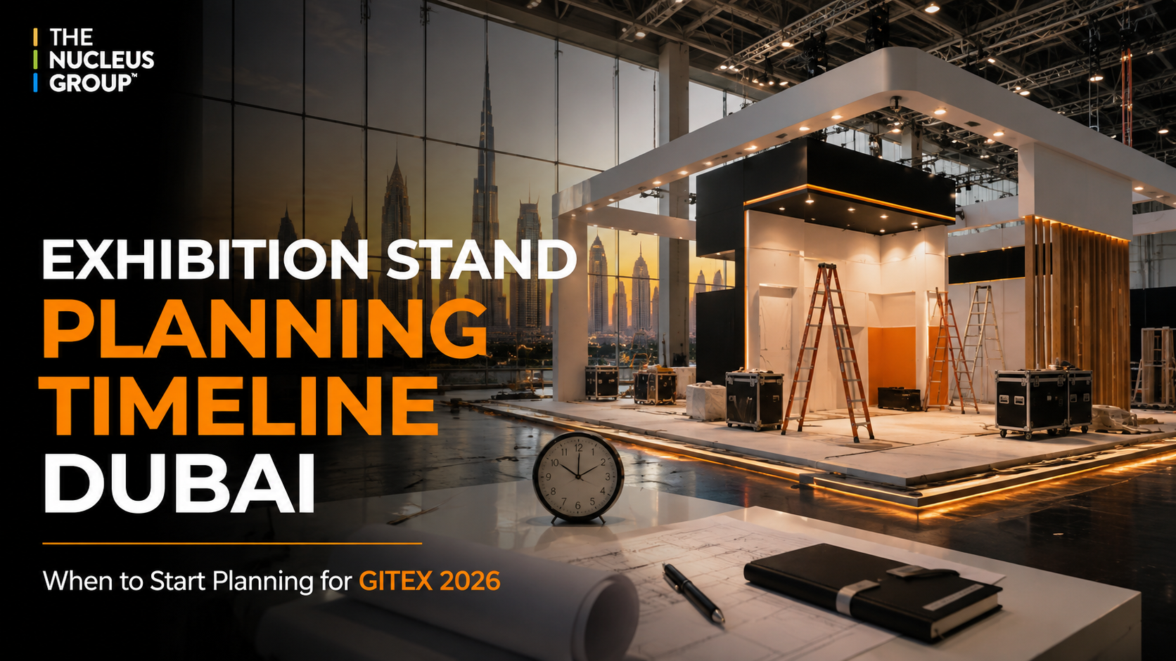 Exhibition stand planning timeline Dubai, custom stand build in progress at Expo City Dubai